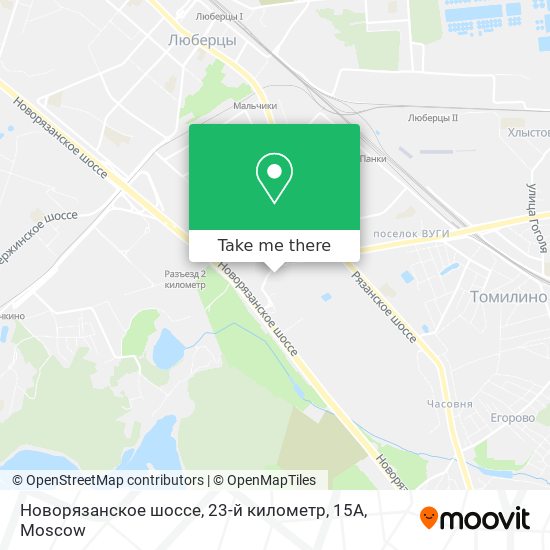 Новорязанское шоссе, 23-й километр, 15А map