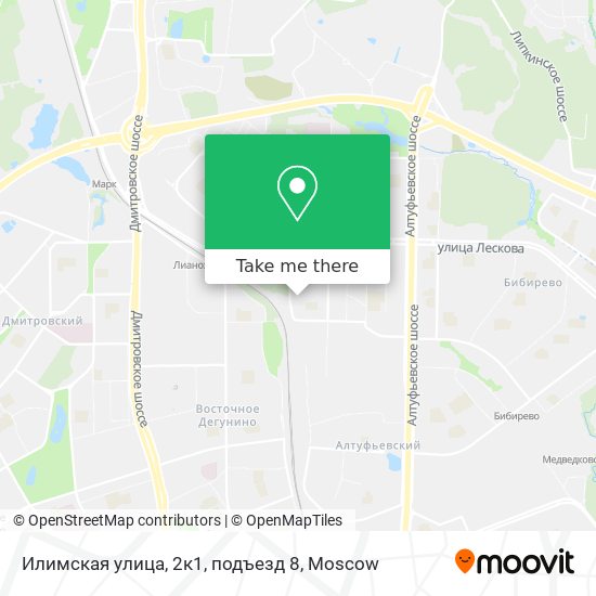 Илимская улица, 2к1, подъезд 8 map