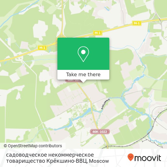 садоводческое некоммерческое товарищество Крёкшино-ВВЦ map