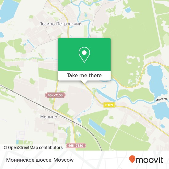 Монинское шоссе map