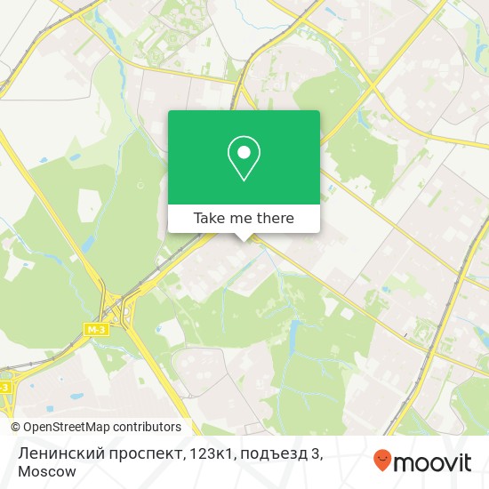 Ленинский проспект, 123к1, подъезд 3 map