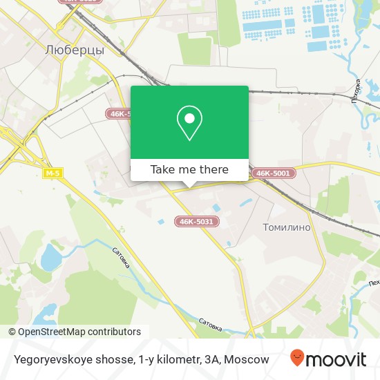Yegoryevskoye shosse, 1-y kilometr, 3А map