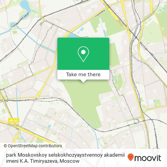 park Moskovskoy selskokhozyaystvennoy akademii imeni K.A. Timiryazeva map