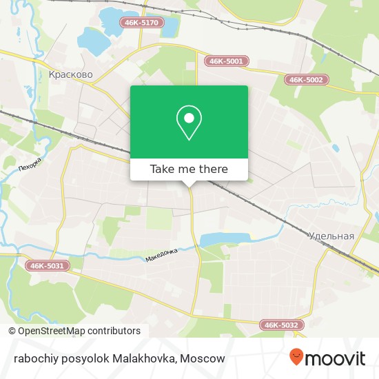 rabochiy posyolok Malakhovka map