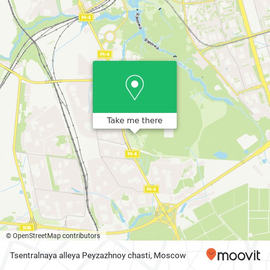 Tsentralnaya alleya Peyzazhnoy chasti map