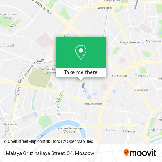 Malaya Gruzinskaya Street, 34 map
