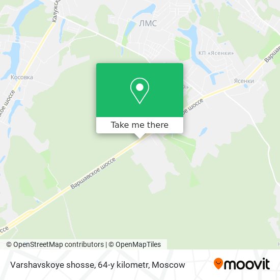 Varshavskoye shosse, 64-y kilometr map