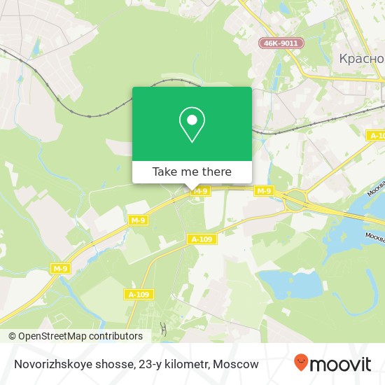 Novorizhskoye shosse, 23-y kilometr map
