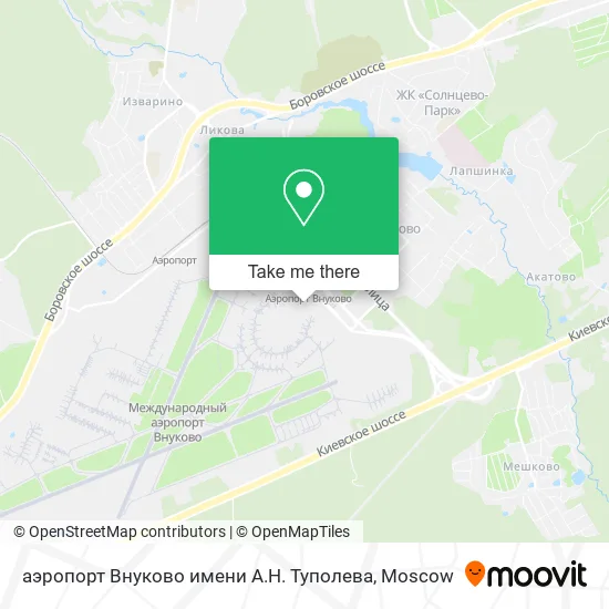 аэропорт Внуково имени А.Н. Туполева map
