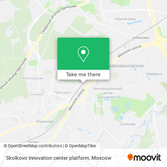 Skolkovo innovation center platform map