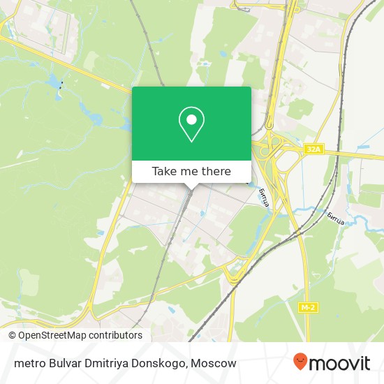 metro Bulvar Dmitriya Donskogo map