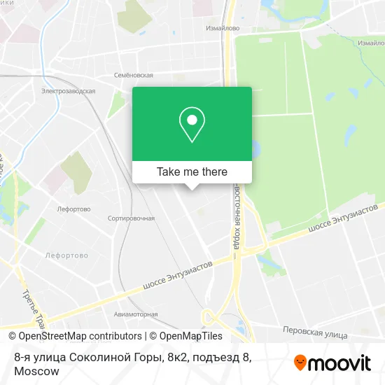 8-я улица Соколиной Горы, 8к2, подъезд 8 map