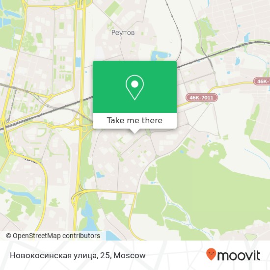 Новокосинская улица, 25 map