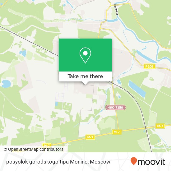 posyolok gorodskogo tipa Monino map