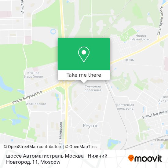 шоссе Автомагистраль Москва - Нижний Новгород, 11 map