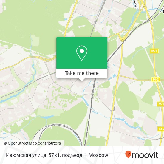 Изюмская улица, 57к1, подъезд 1 map