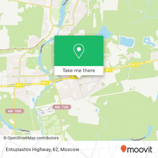 Entuziastov Highway, 62 map
