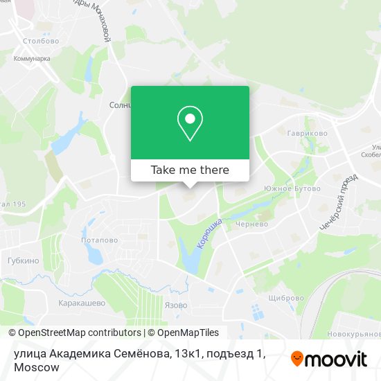 улица Академика Семёнова, 13к1, подъезд 1 map