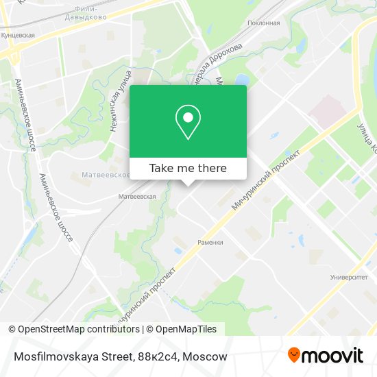 Mosfilmovskaya Street, 88к2с4 map