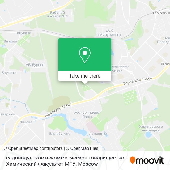 садоводческое некоммерческое товарищество Химический Факультет МГУ map