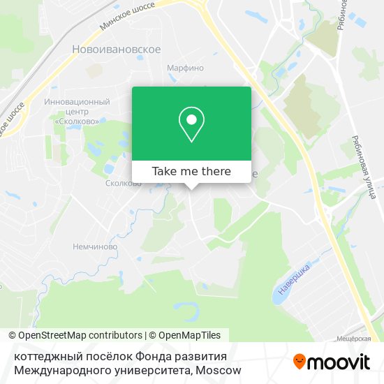 коттеджный посёлок Фонда развития Международного университета map