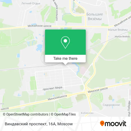 Виндавский проспект, 16А map
