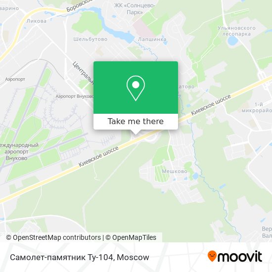 Самолет-памятник Ту-104 map