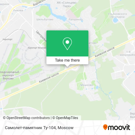 Самолет-памятник Ту-104 map