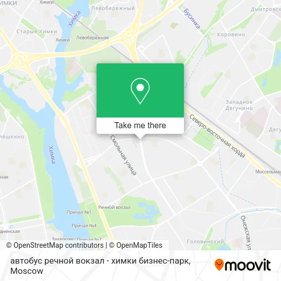 автобус речной вокзал - химки бизнес-парк map
