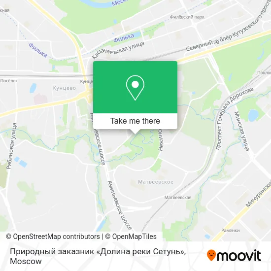 Природный заказник «Долина реки Сетунь» map