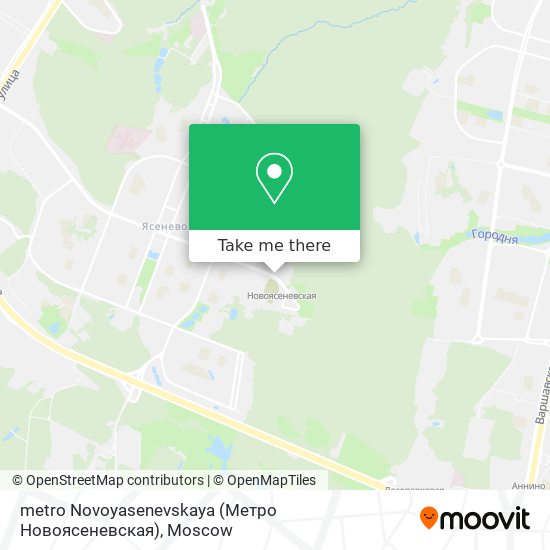 metro Novoyasenevskaya (Метро Новоясеневская) map