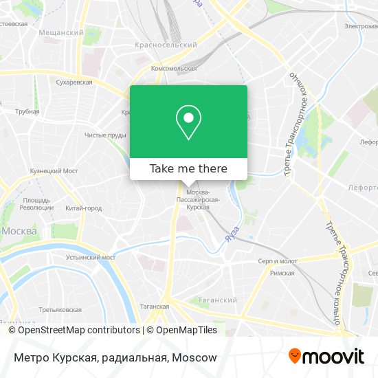 Метро Курская, радиальная map
