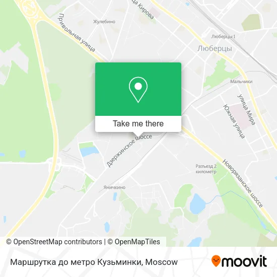 Маршрутка до метро Кузьминки map
