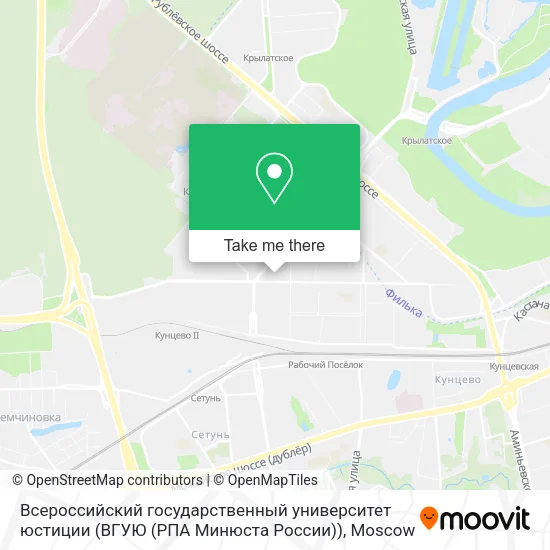 Всероссийский государственный университет юстиции (ВГУЮ (РПА Минюста России)) map