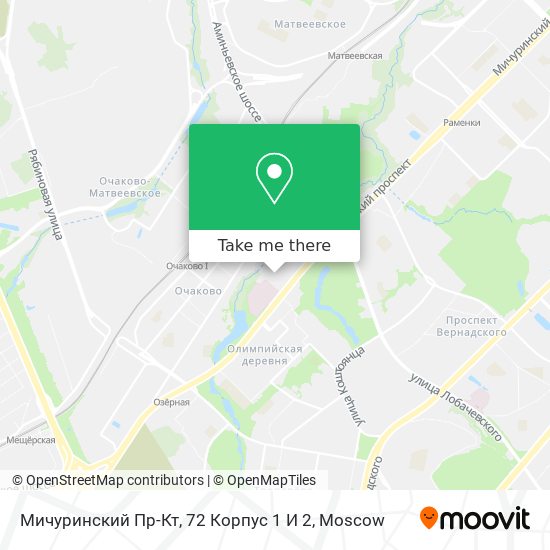 Мичуринский Пр-Кт, 72 Корпус 1 И 2 map