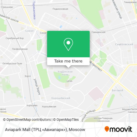 Aviapark Mall (ТРЦ «Авиапарк») map