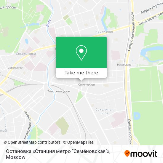 Остановка  «Станция метро "Семёновская"» map
