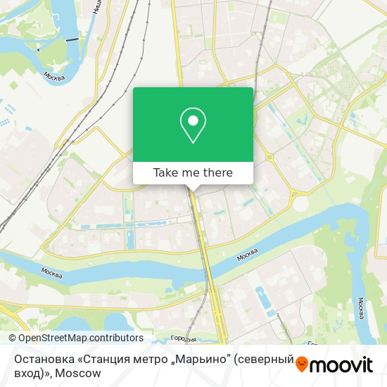 Остановка «Станция метро „Марьино” (северный вход)» map