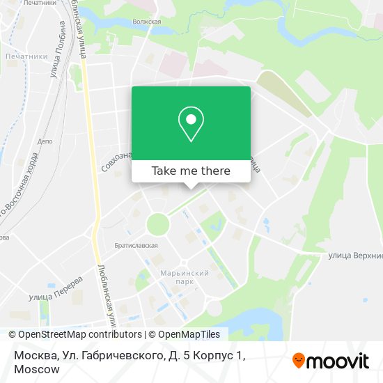 Москва, Ул. Габричевского, Д. 5 Корпус 1 map