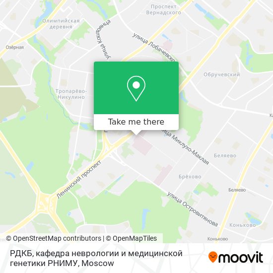 РДКБ, кафедра неврологии и медицинской генетики РНИМУ map