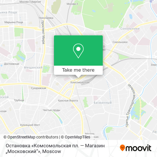 Остановка «Комсомольская пл. — Магазин „Московский“» map