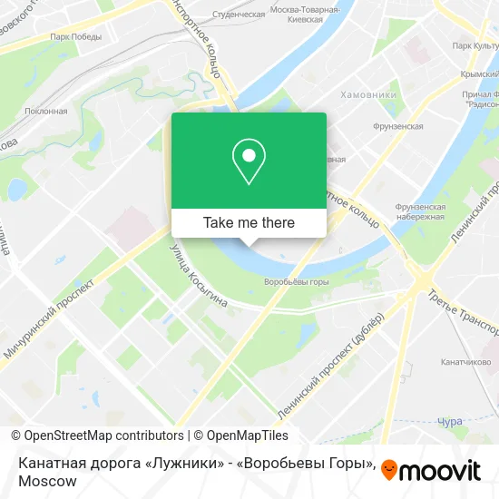 Канатная дорога «Лужники» - «Воробьевы Горы» map