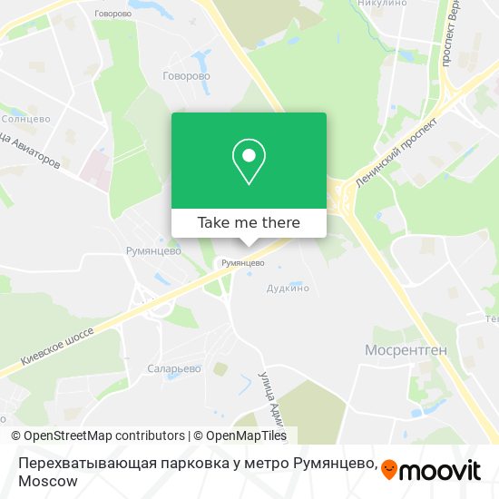 Перехватывающая парковка у метро Румянцево map
