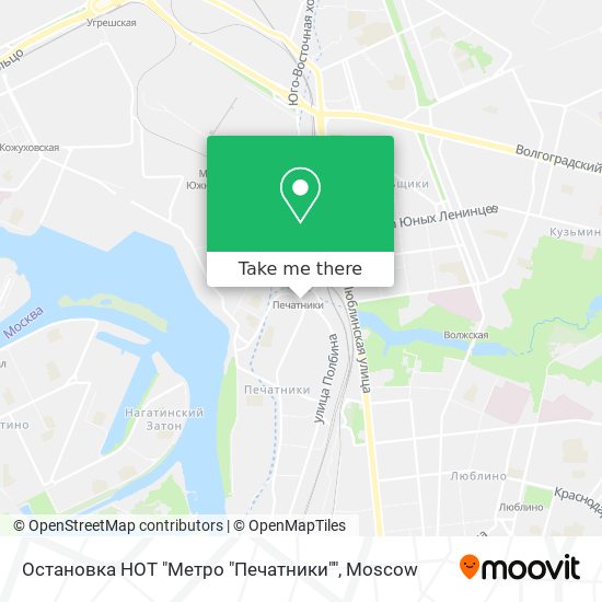 Остановка НОТ "Метро "Печатники"" map