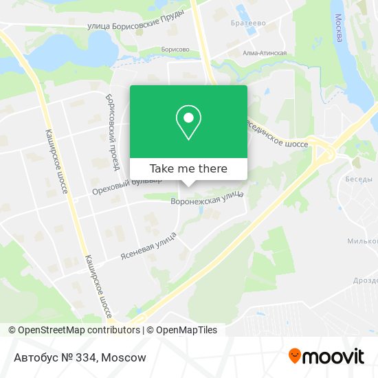 Автобус № 334 map
