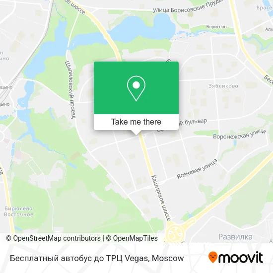 Бесплатный автобус до ТРЦ Vegas map