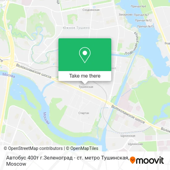 Автобус 400т г.Зеленоград - ст. метро Тушинская map