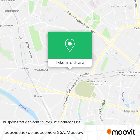 хорошевское шоссе дом 36А map