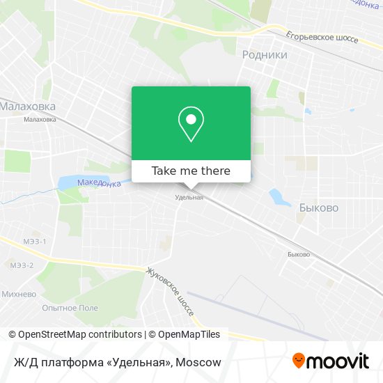 Ж/Д платформа «Удельная» map