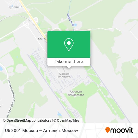 U6 3001 Москва — Анталья map